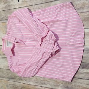 Mens Aeropostale pink striped button down M